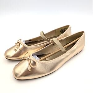 Kenneth Cole Reaction Copy Tap Ballet Flat Women's Gold Size US8 EU39